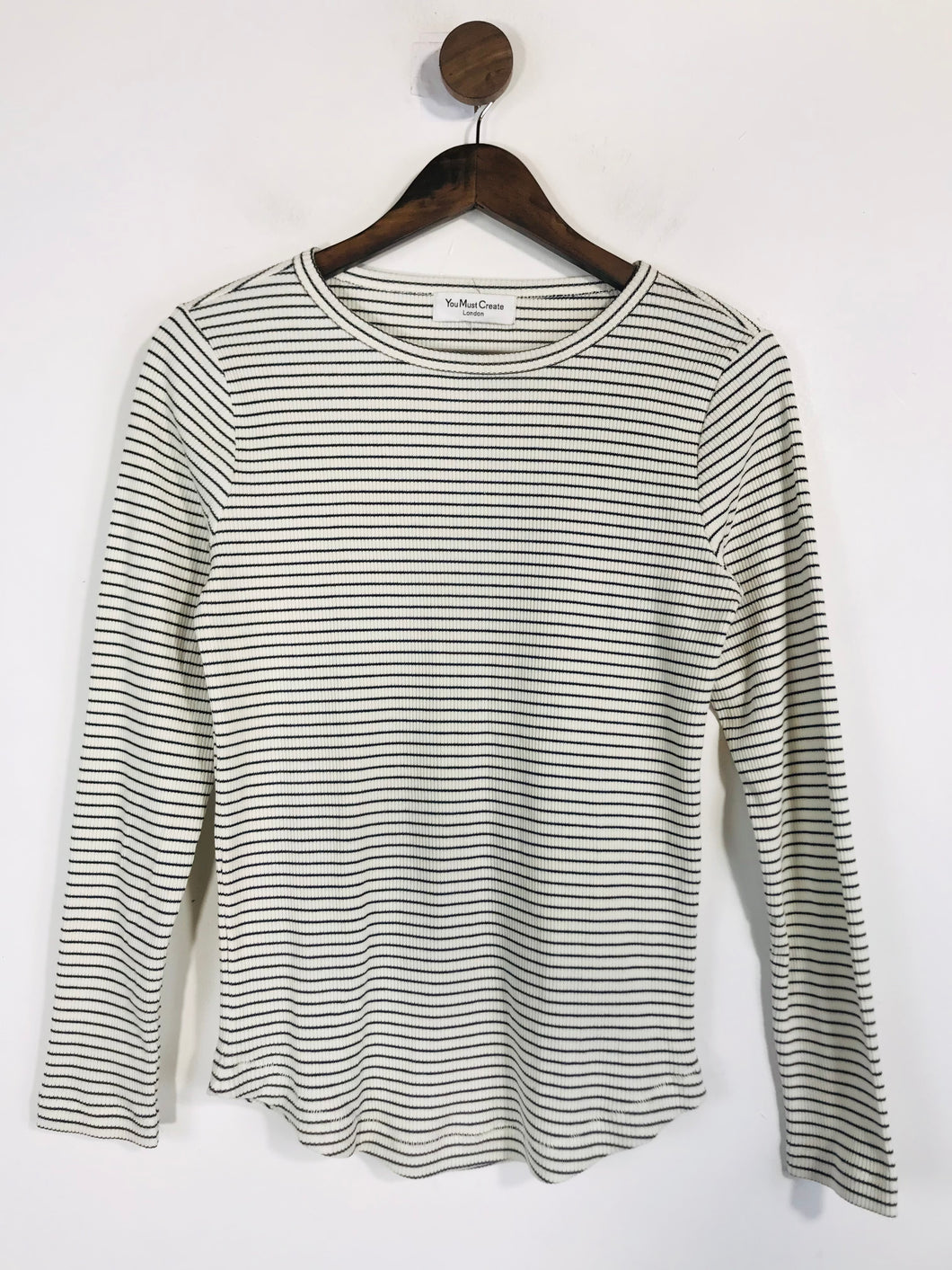 You Must Create Women's Striped Waffle Knit T-Shirt | S UK8 | Multicoloured