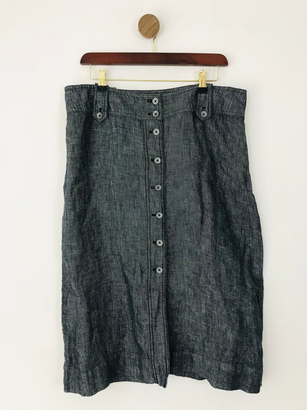 Part Two Women's Linen Button-Up Midi Skirt | UK16 | Grey