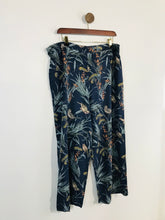 Load image into Gallery viewer, Warehouse Women&#39;s Floral Boho Casual Trousers | UK18  | Blue
