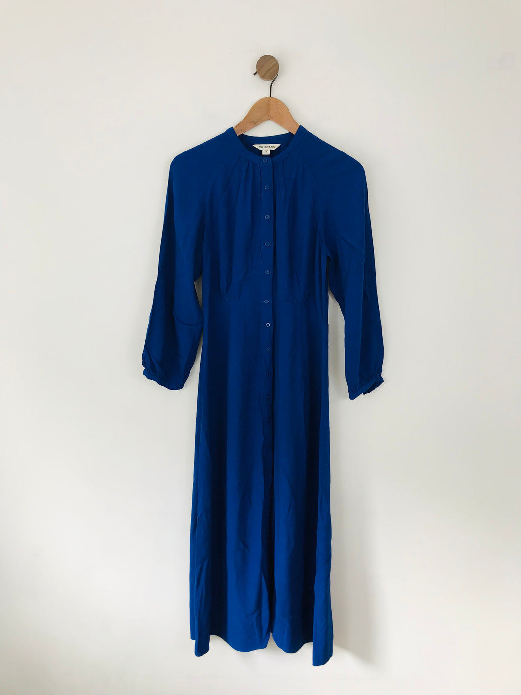 Whistles Women's Long Sleeve Button Up Midi Dress | UK12 | Blue