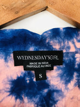 Load image into Gallery viewer, Wednesday’s Girl Women’s Tie Dye Oversized Shirt | UK8-10 S | Blue and Pink
