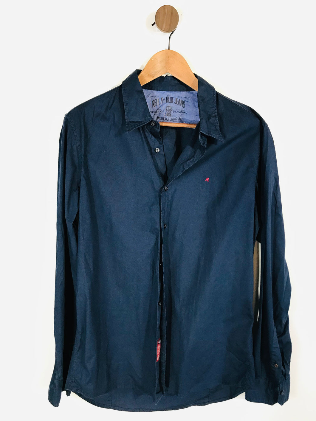 Replay Men's Cotton Button-Up Shirt | XL | Blue