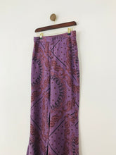 Load image into Gallery viewer, Zara Women&#39;s Paisley Flare Trousers | M UK10-12 | Purple
