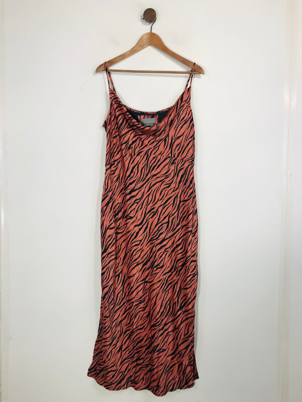 Anthropologie Women's Animal Print Cowl Neck Maxi Dress | L UK14 | Multicoloured