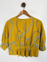 Load image into Gallery viewer, Mango Women&#39;s Crop Pleated Blouse | XS UK6-8 | Yellow
