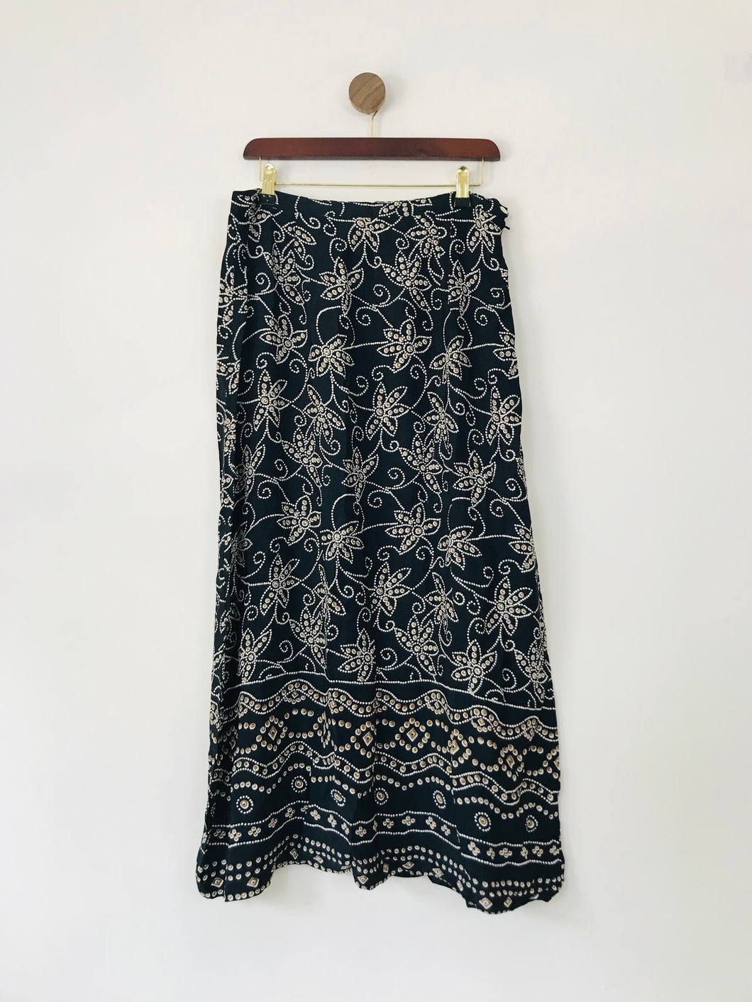 Phool Women's Floral Vintage Maxi Skirt | UK16 | Black