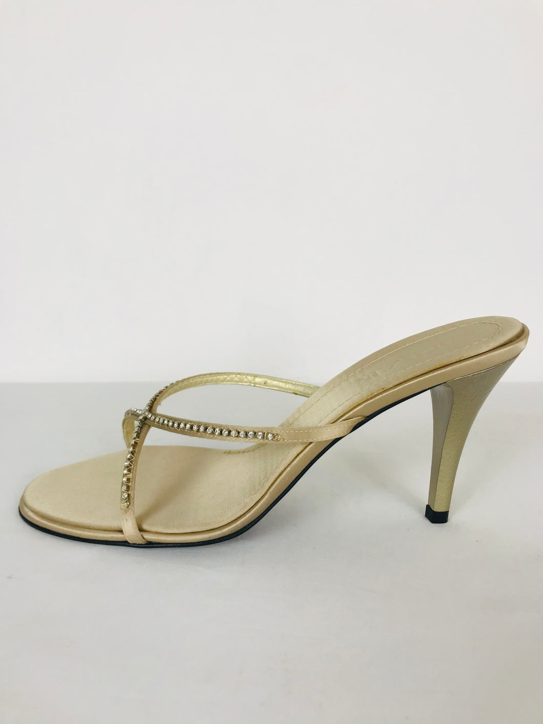 Unisa Womens Diamanté Stiletto Heel Sandal | UK 6 | Gold