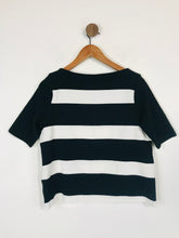 Load image into Gallery viewer, Ralph Lauren Women&#39;s Striped Ribbed T-Shirt  | M UK10-12 | Black
