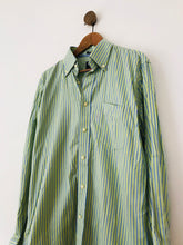Load image into Gallery viewer, Hackett Men&#39;s Striped Button-Up Shirt | L | Green
