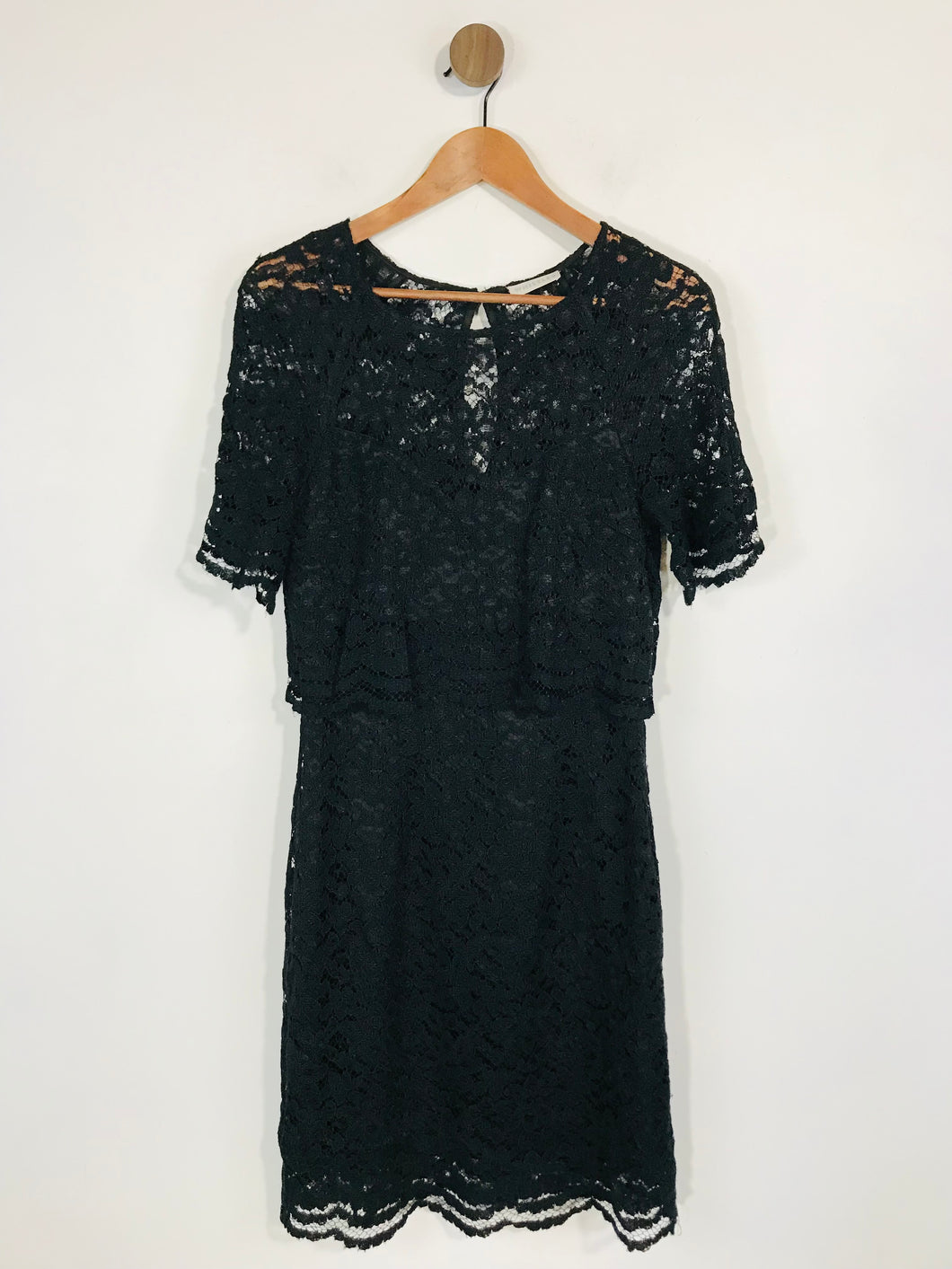 Whistles Women's Lace Short Sleeve Sheath Dress | UK10 | Black