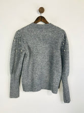 Load image into Gallery viewer, Lucy Paris Women&#39;s Pearl Embellished Jumper | EU38 UK10 | Grey
