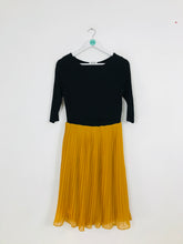 Load image into Gallery viewer, Tilbea London Pleated A-Line Maternity Dress | S UK8 | Black and Yellow
