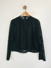 Load image into Gallery viewer, Zara Women&#39;s Lace Sheer Blouse | M UK10-12 | Black
