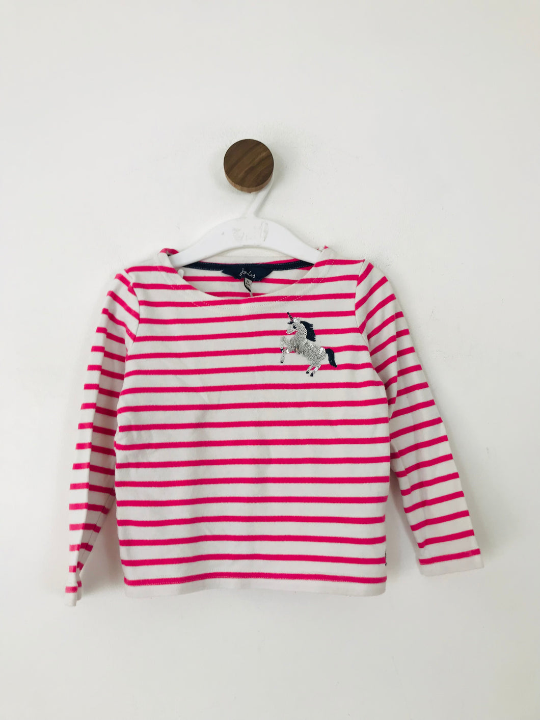 Joules Kid's Striped Long Sleeve T-Shirt  | 3Y | Pink