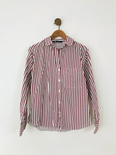 Load image into Gallery viewer, Zara Women&#39;s Striped Button-Up Shirt | M UK10-12 | Red
