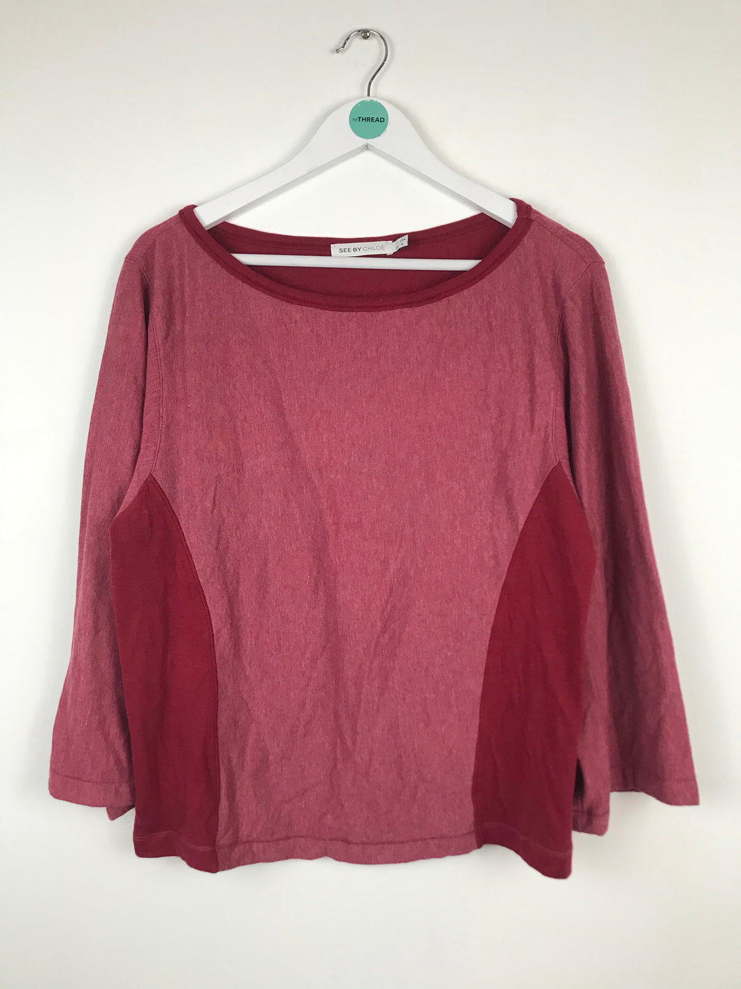 See By Chloe Womens Long Sleeve T-shirt | UK10 | Red