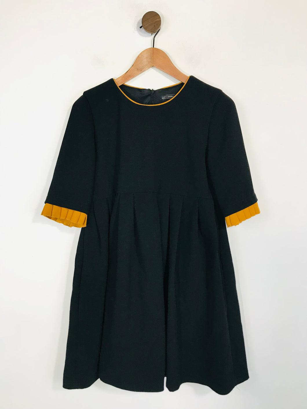 Zara Women's Pleated A-Line Dress | M UK10-12 | Black