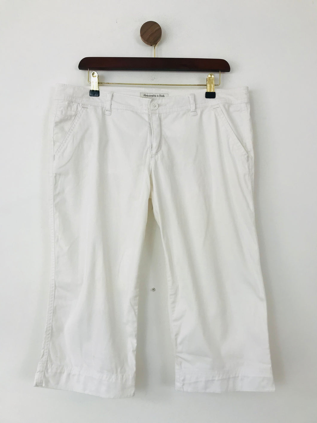 Abercrombie & Fitch Women's Mid-Length Shorts | US10 UK14 | White