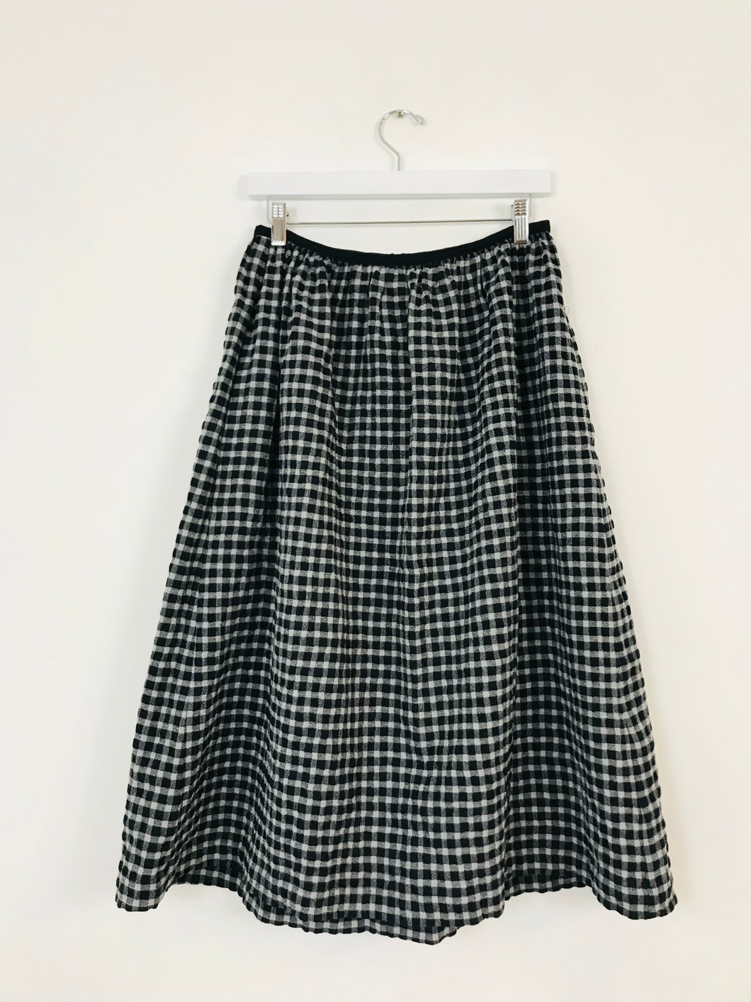 Toast Checkered Midi Skirt | UK10 | Black