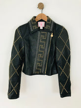 Load image into Gallery viewer, Versace For H&amp;M Women&#39;s Leather Stud Biker Jacket | UK8 | Black
