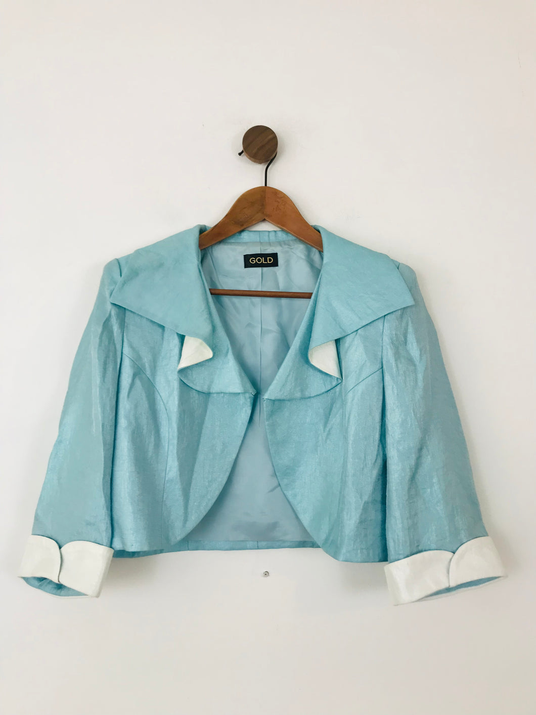 Gold Women's Bolero Blazer Jacket | UK14 | Blue