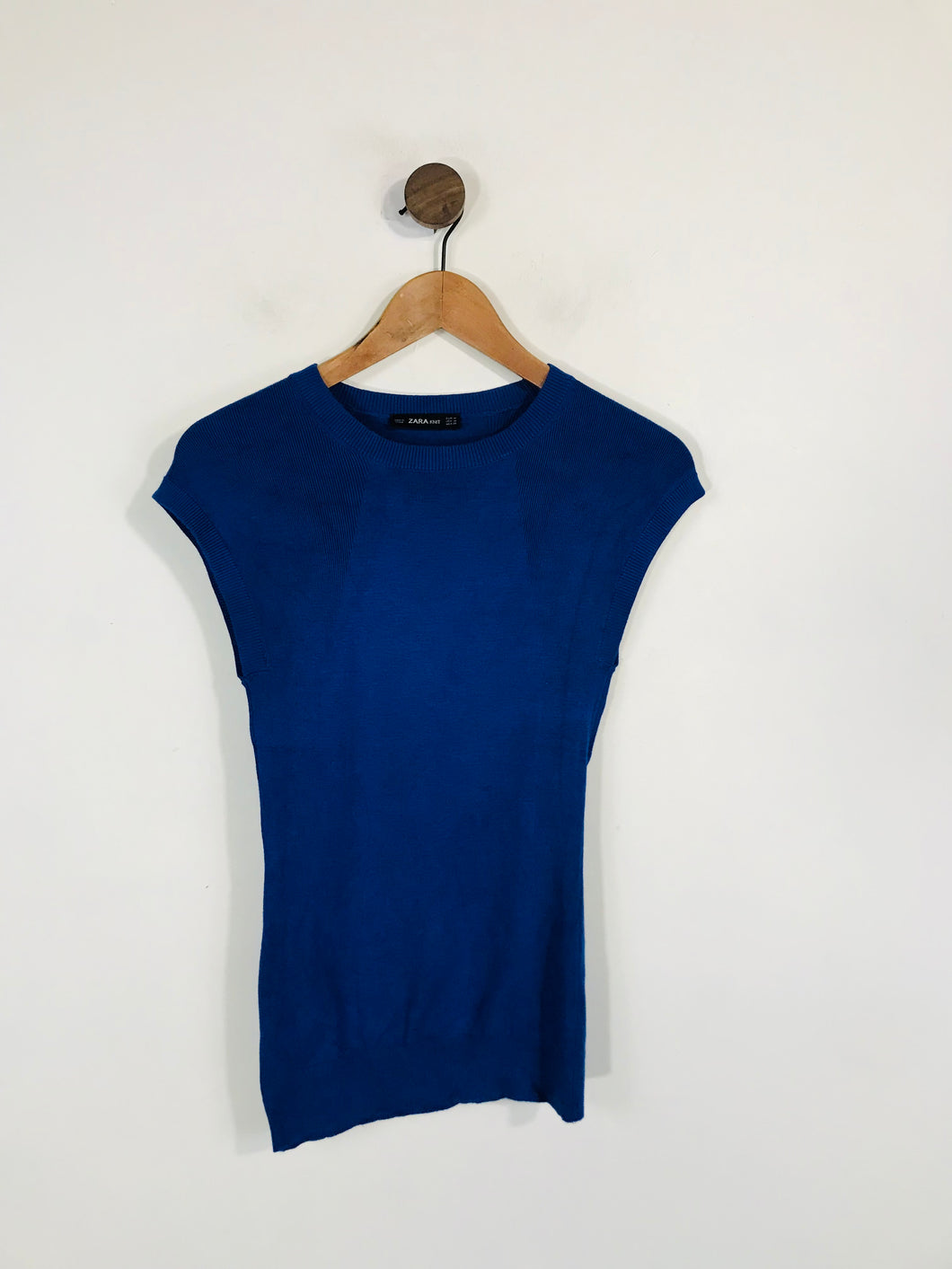 Zara Women's Knit Tank Top | M UK10-12 | Blue