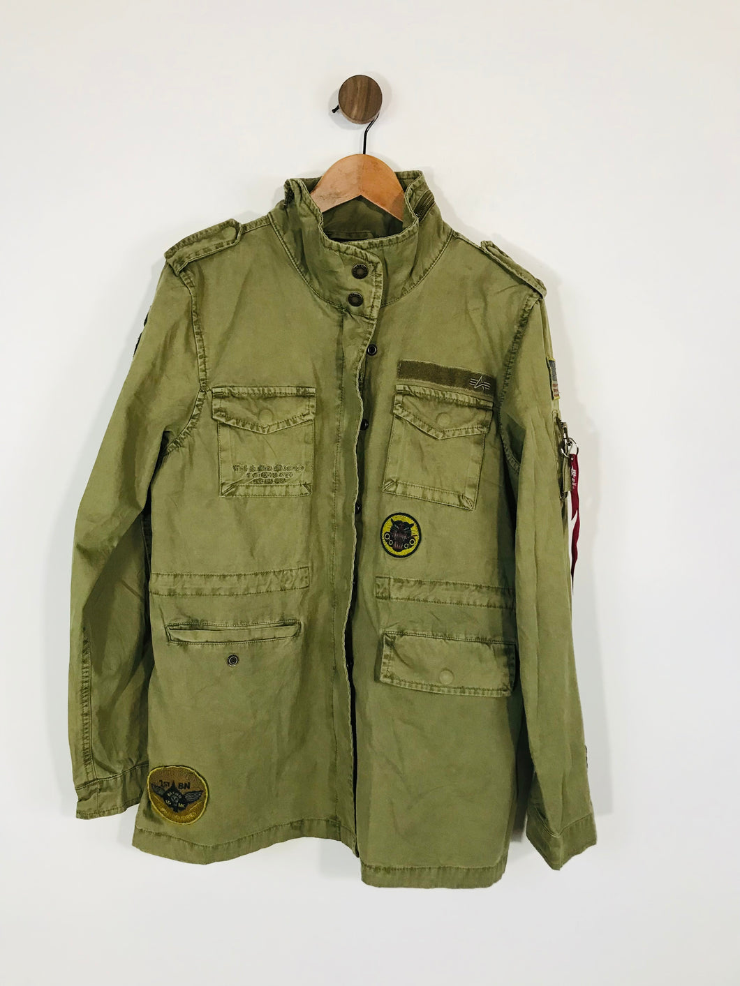Alpha Industries Inc Women's Zip Up Military Jacket | M UK10-12 | Green