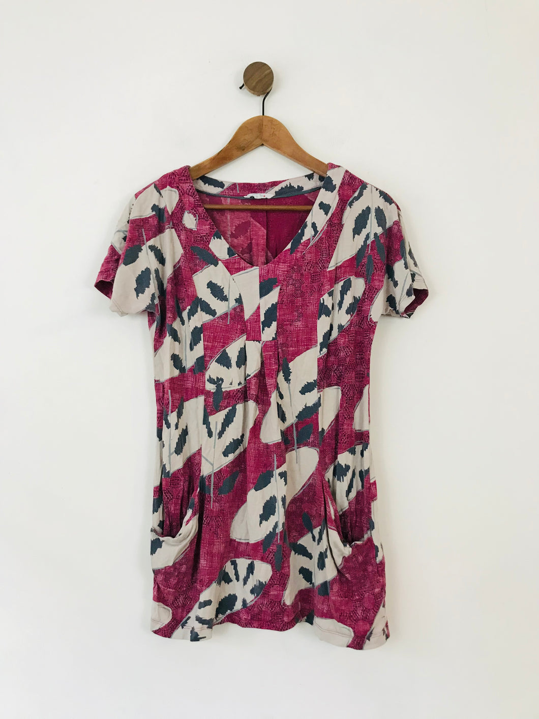 White Stuff Women's Long Patterned T-Shirt | UK12 | Pink