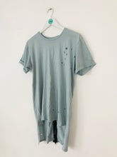 Load image into Gallery viewer, Zara Men’s Distressed Oversized Step Hem T-Shirt | S | Blue Grey
