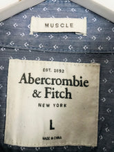Load image into Gallery viewer, Abercrombie &amp; Fitch Men’s Patterned Muscle Fit Shirt | L | Blue
