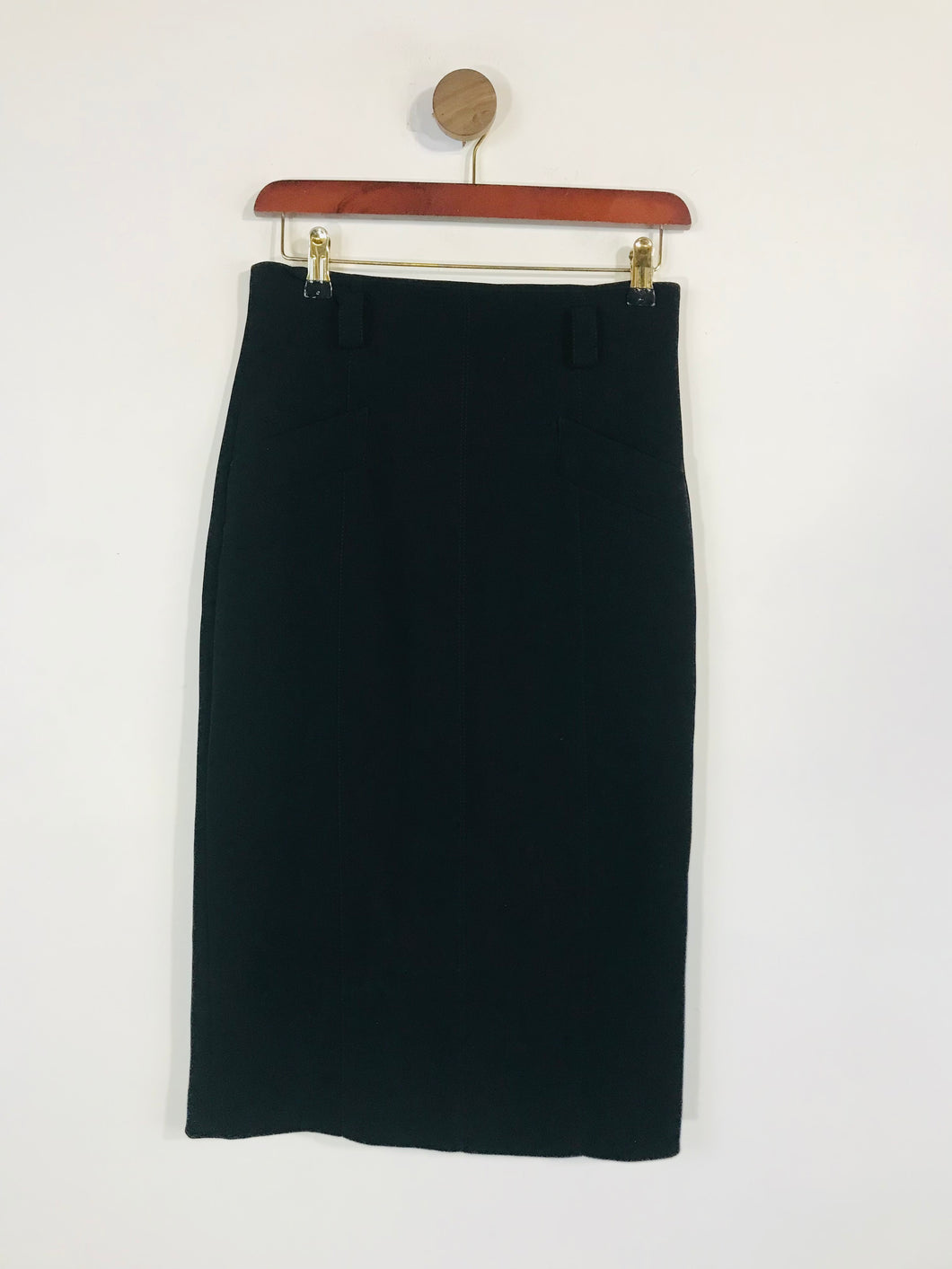 Karen Millen Women's Striped High Waist Pencil Skirt | UK10 | Black