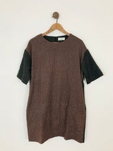 Load image into Gallery viewer, Toast Women’s Boxy Houndstooth Shift Dress | UK14 | Brown Grey
