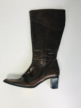 Load image into Gallery viewer, Lavorazione Artigiana Women&#39;s Leather Heeled Boots | EU39 UK6 | Brown
