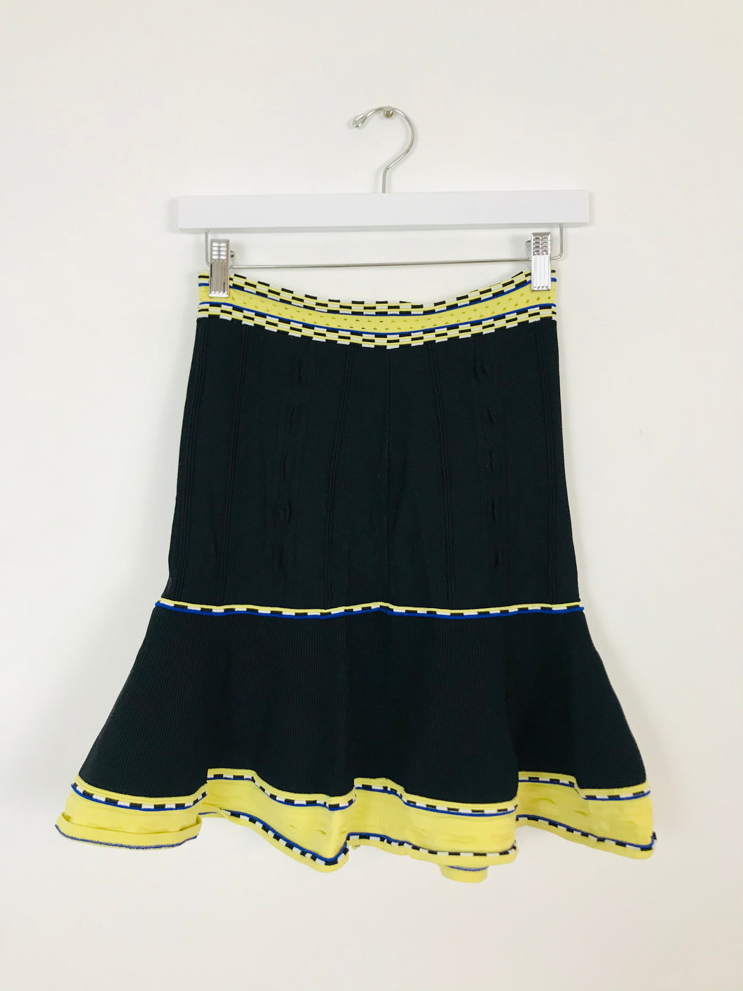 Sandro Womens Knit Ruffle Mini Skirt | 2 UK10 | Black