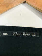 Load image into Gallery viewer, Zara Women&#39;s Cotton V-Neck Jumper | M UK10-12 | Black
