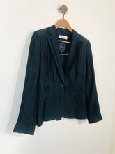 Load image into Gallery viewer, Zara Women&#39;s Striped Smart Suit Blazer Jacket | EU40 UK12 | Blue
