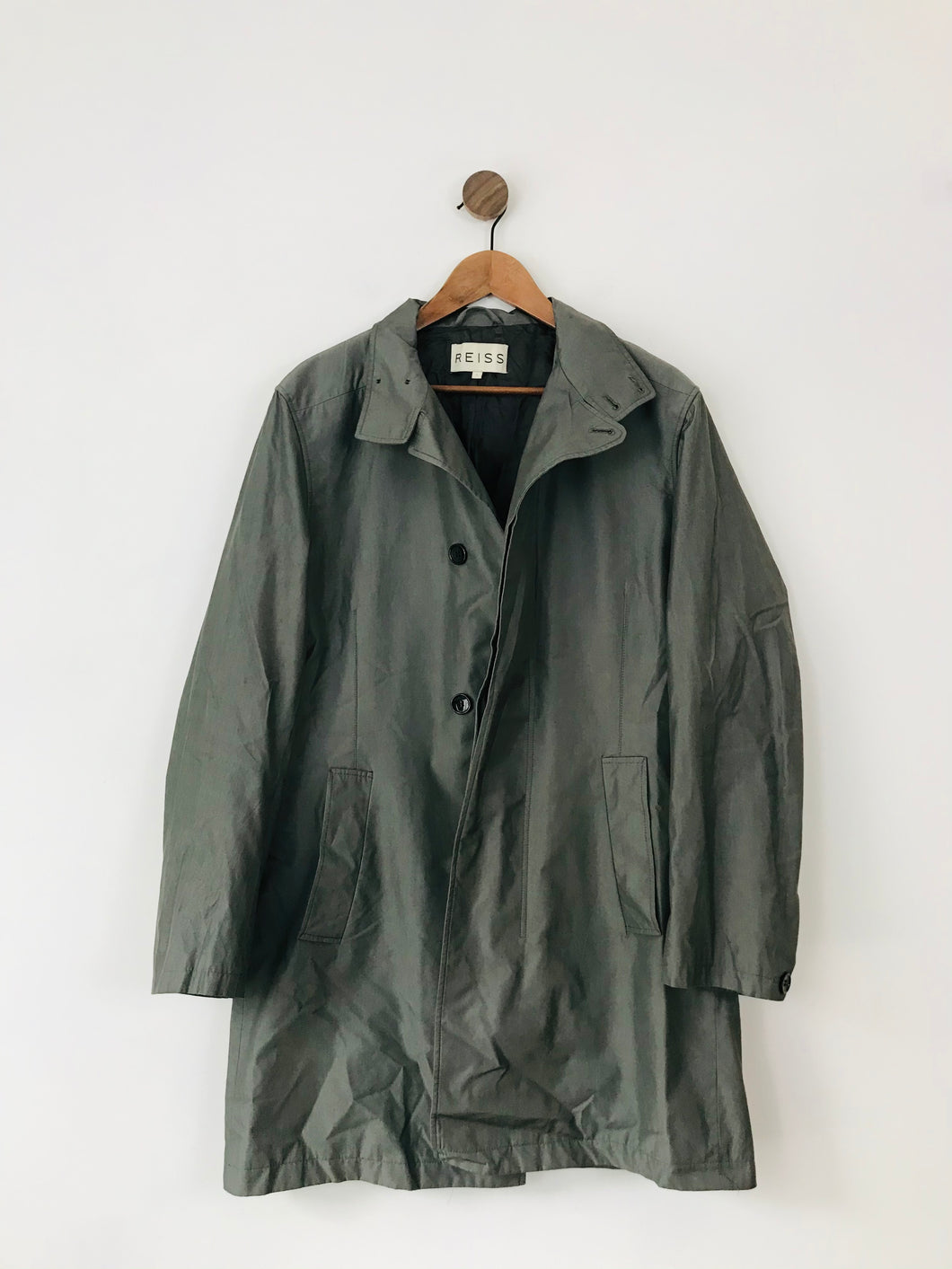 Reiss Men’s Longline Overcoat | L | Grey