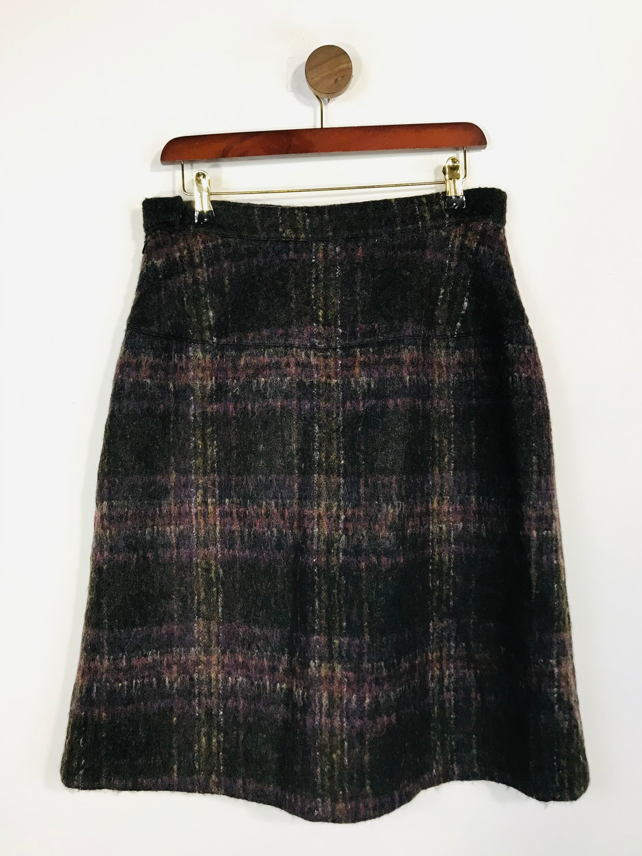 Brora Women s Wool Check Tartan A Line Skirt UK10 Brown