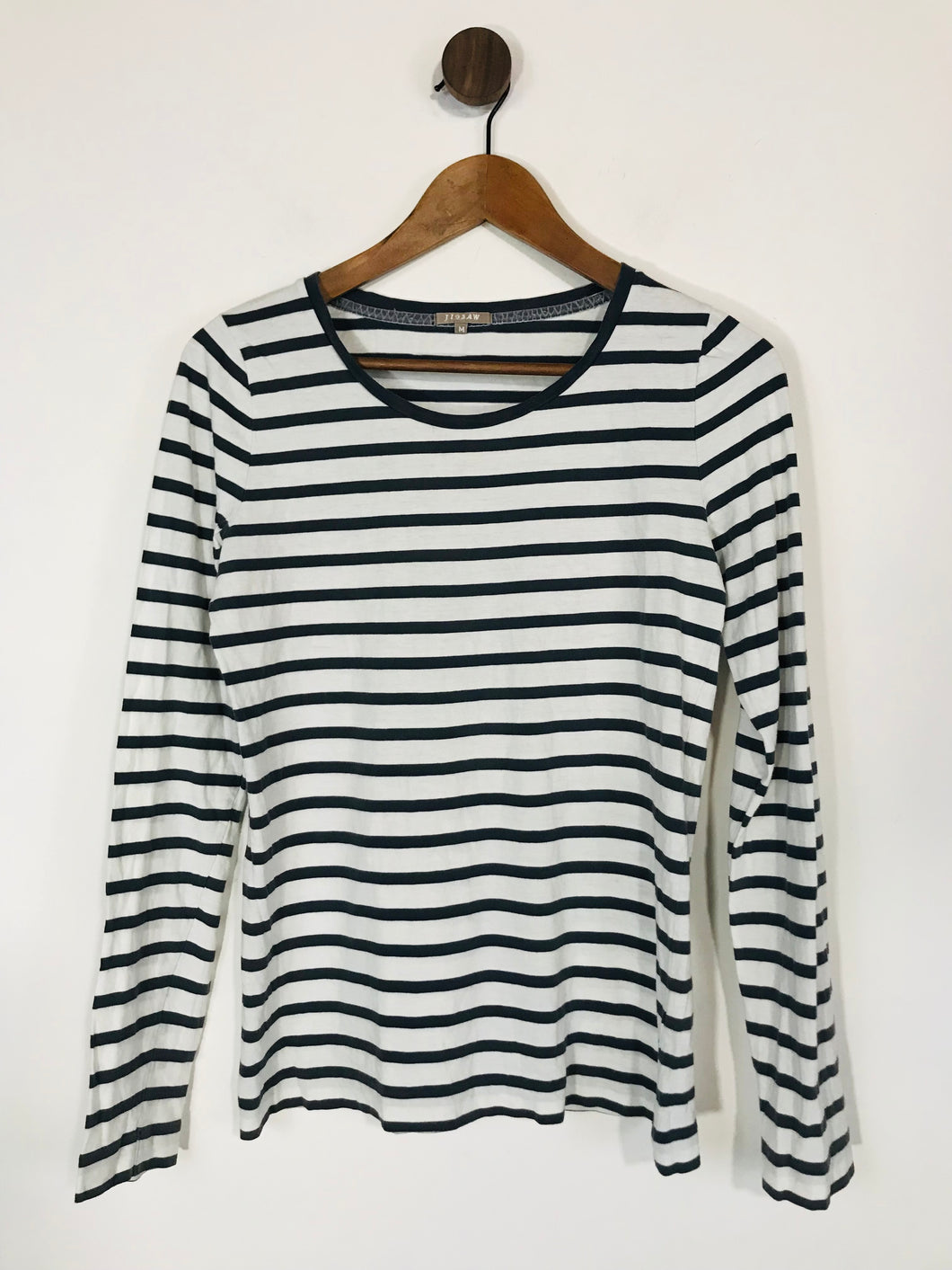 Jigsaw Women's Striped Long Sleeve T-Shirt | M UK10-12 | Multicolour
