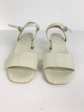 Load image into Gallery viewer, Jigsaw Women&#39;s Snakeskin Heeled Sandals NWT | UK4 | White
