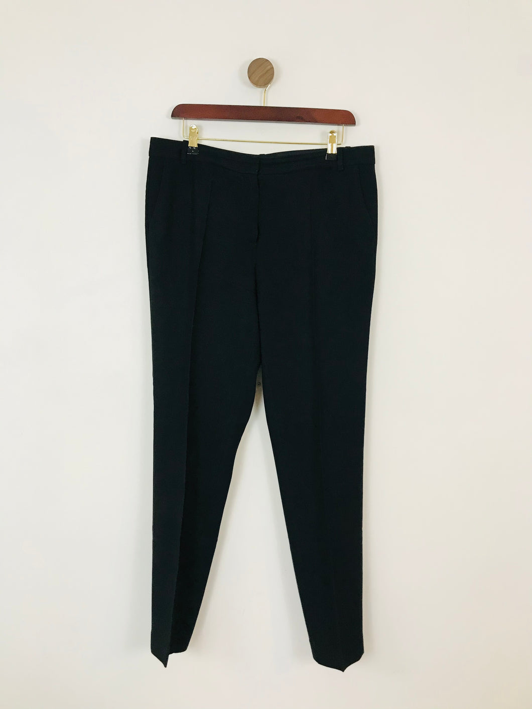 Massimo Dutti Women’s High Waisted Slim Trousers | UK18 | Black