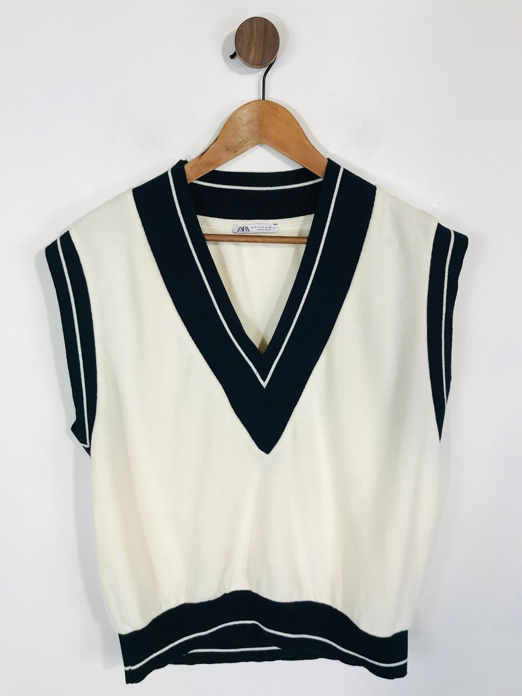 Zara Women's V-Neck Vest | M UK10-12 | White