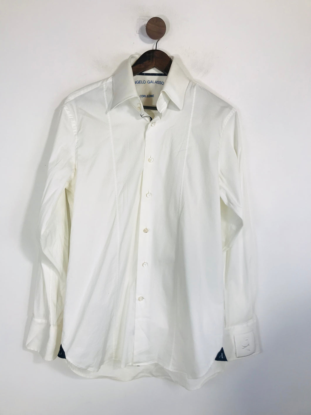 Angelo Galasso Men's Smart Button-Up Shirt | 41 16 | White