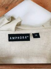 Load image into Gallery viewer, Amphora Women&#39;s Linen Frill Tie Cardigan Blouse | UK14 | Beige
