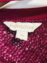 Load image into Gallery viewer, Monsoon Women&#39;s Knit Sequin Blouse | M UK10-12 | Burgundy
