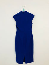Load image into Gallery viewer, L.K.Bennett Women’s Ruched Wrap V-Neck Midi Dress | UK10 | Blue

