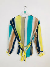 Load image into Gallery viewer, Zara Women’s Stripe Wrap Blouse | UK8 | Multicolour
