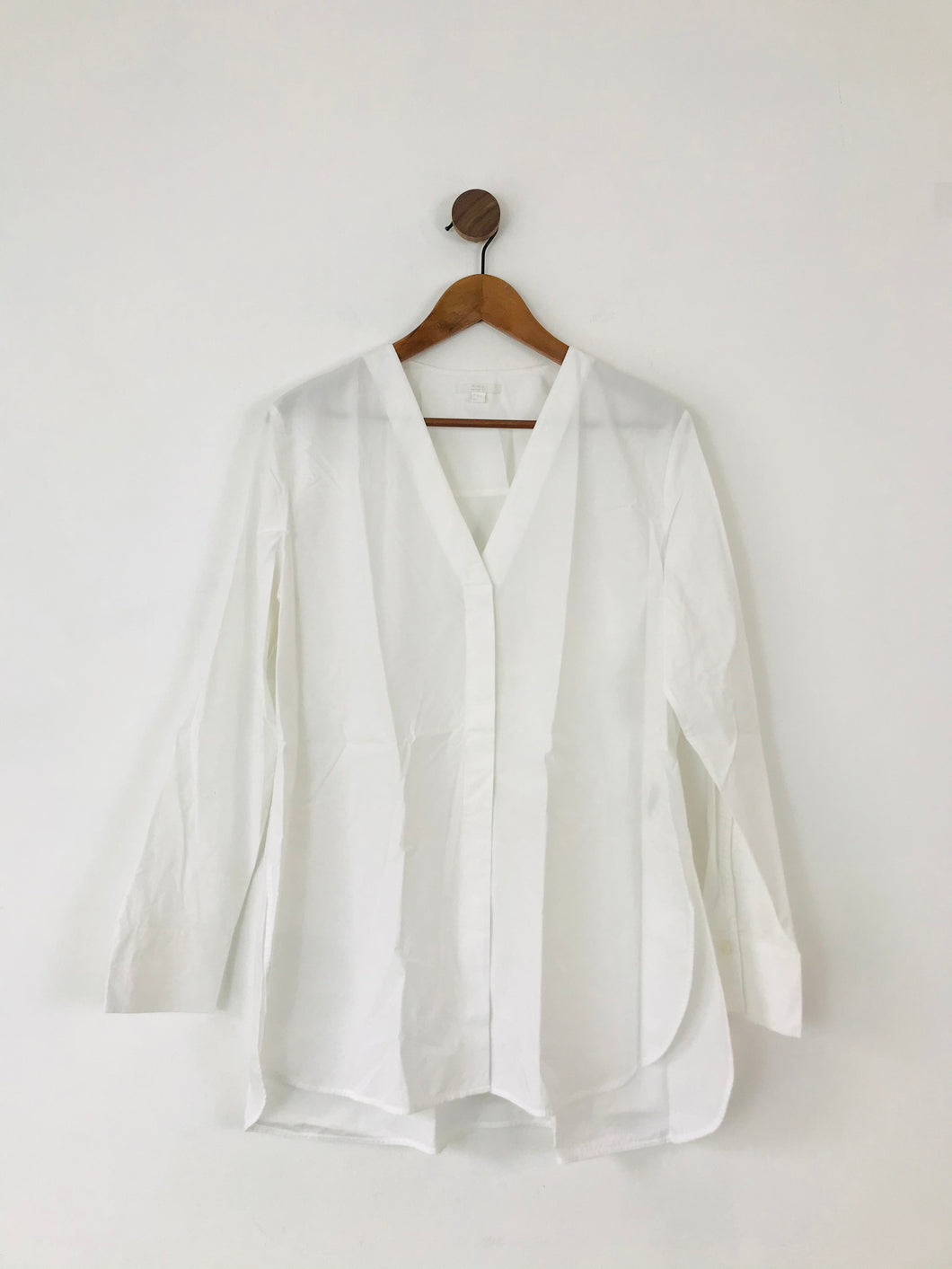COS Women’s Oversized V-Neck Shirt | 42 UK14 | White