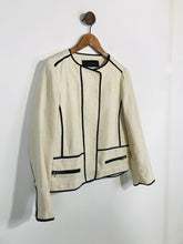 Load image into Gallery viewer, Zara Women&#39;s Linen Smart Bomber Blazer Jacket | M UK10-12 | Beige
