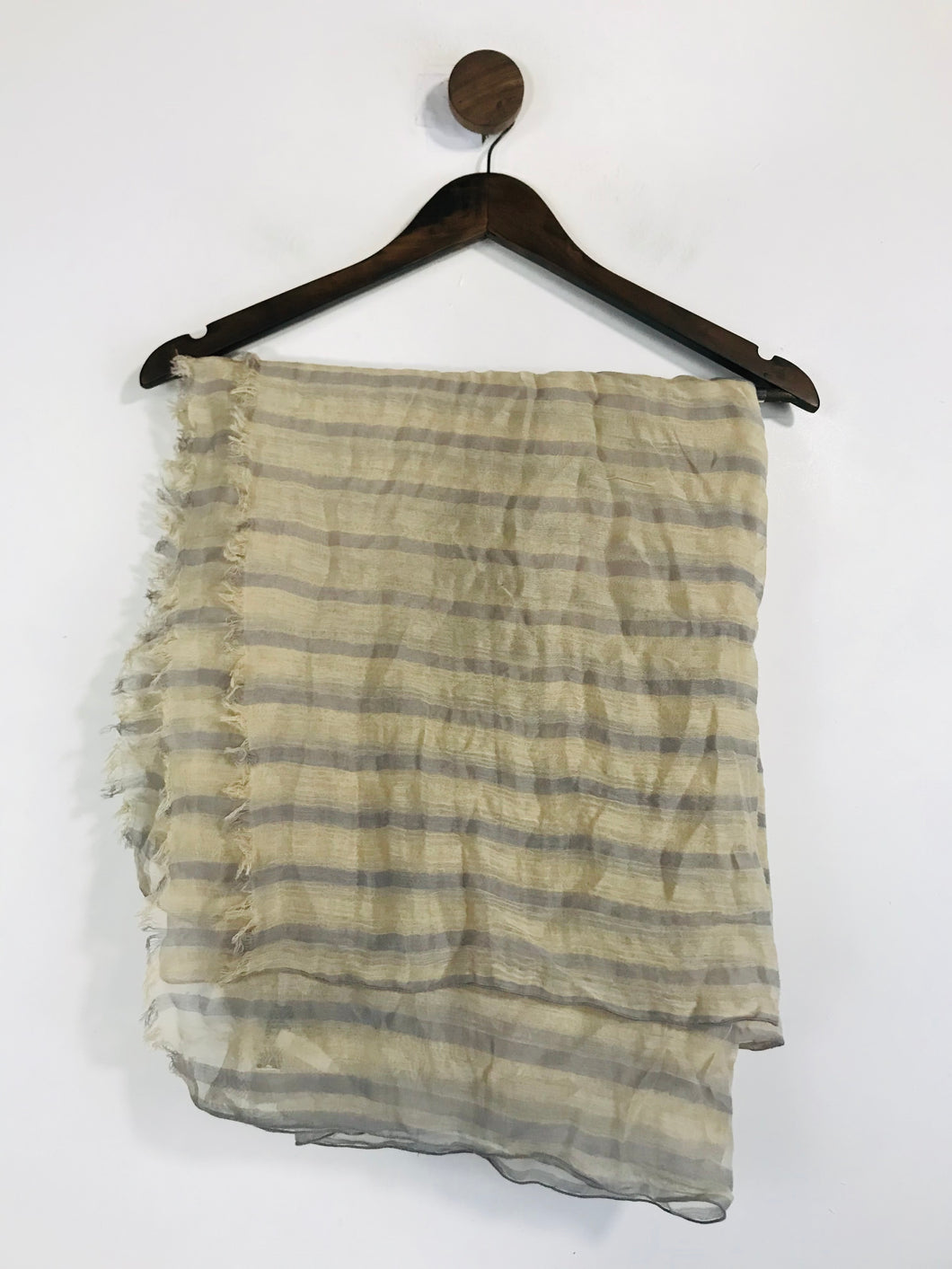 Traits Women's Silk Striped Scarf | OS | Beige